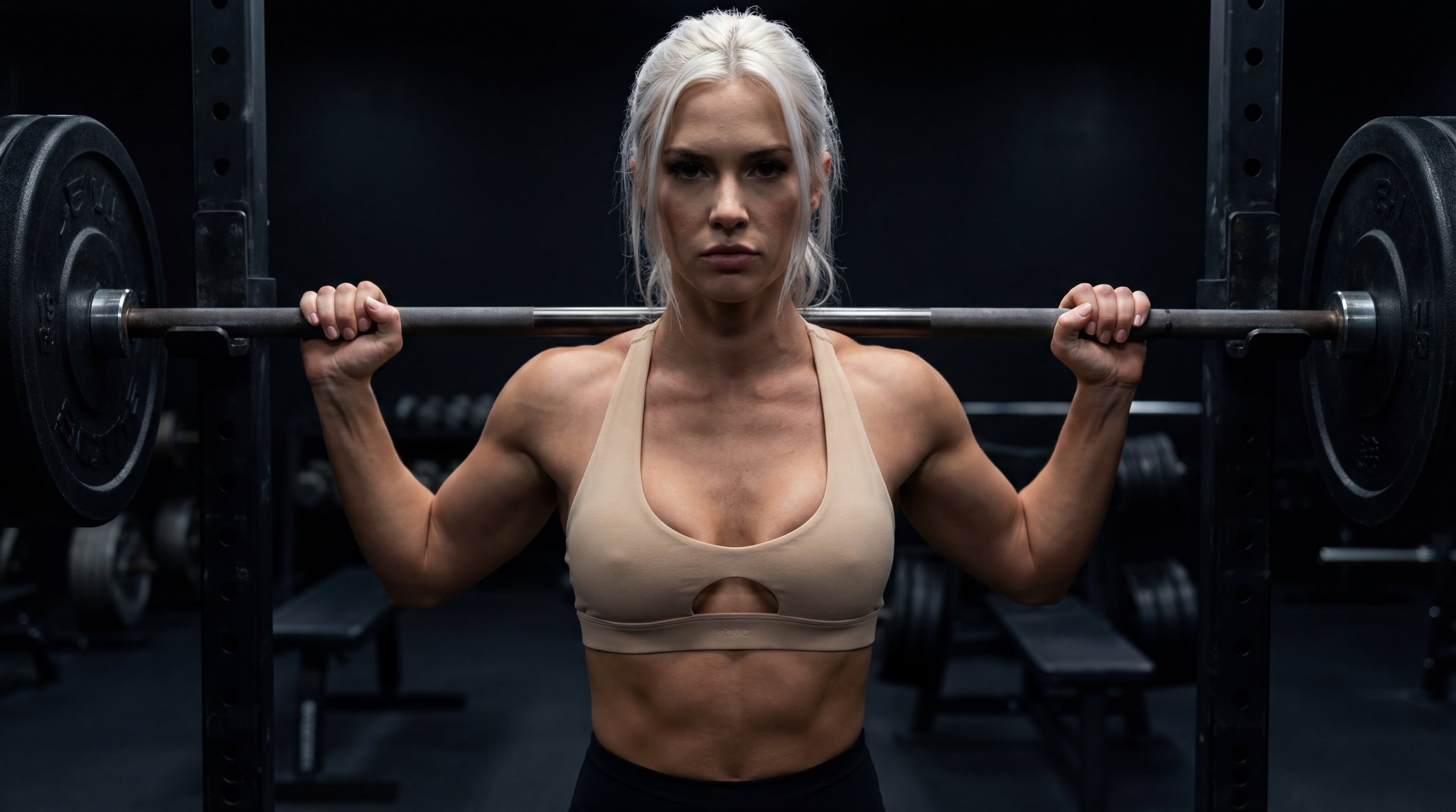 Cut-Out X-Back Sports Bra – Stone