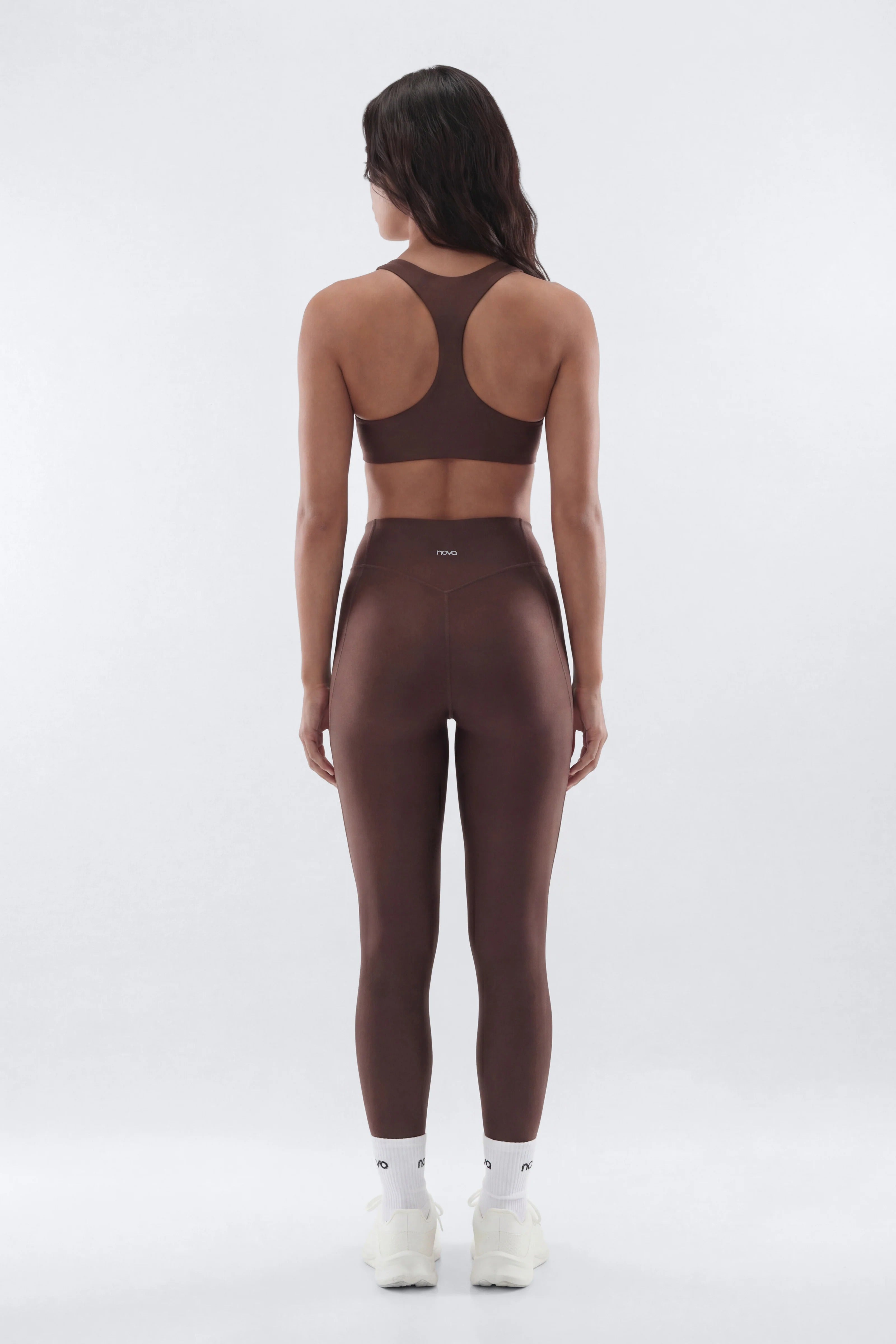 Mid-Rise Workout Leggings (25” Inseam) – Brown