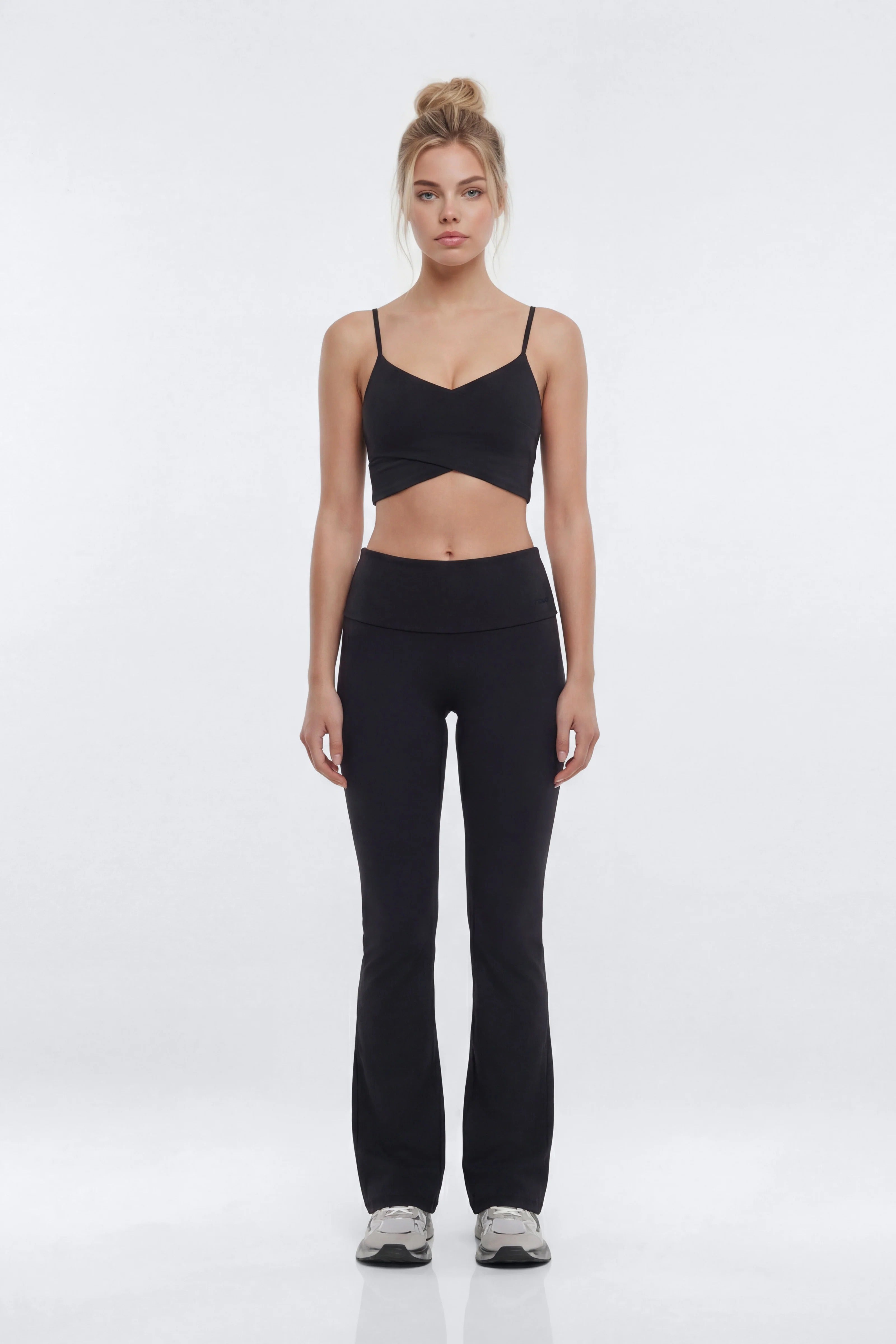 Wrap Over Sports Bra — Black